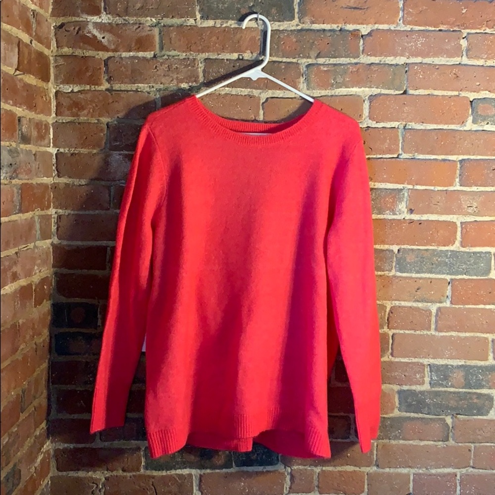 Pink sweater with cute cross back detail